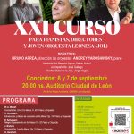 CONCIERTOS XXI CURSO PARA PIANISTAS, DIRECTORES Y JOVEN ORQUESTA LEONESA (JOL)